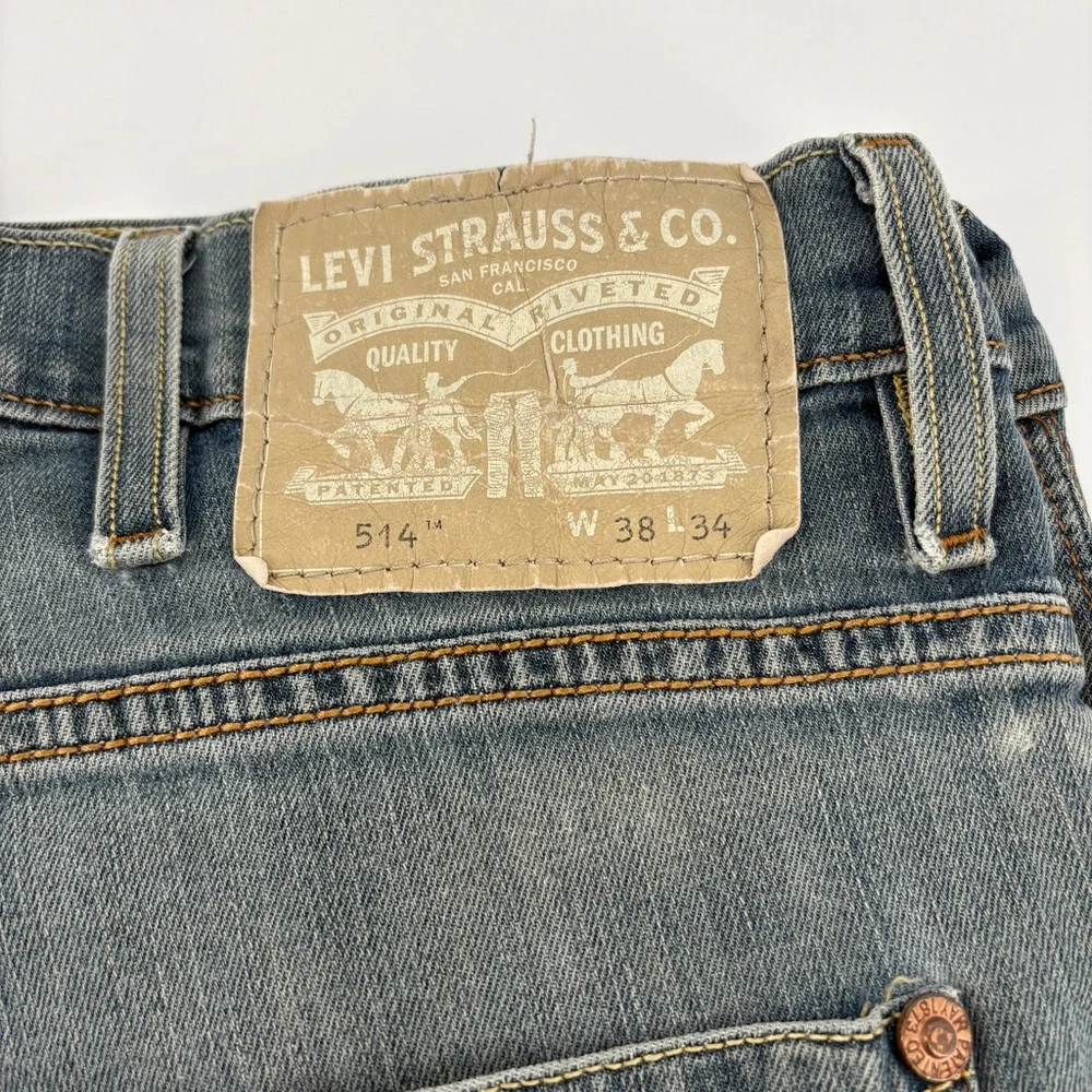 Levi's‎ Men's Blue Denim Jeans Distressed Size 38W x 34L